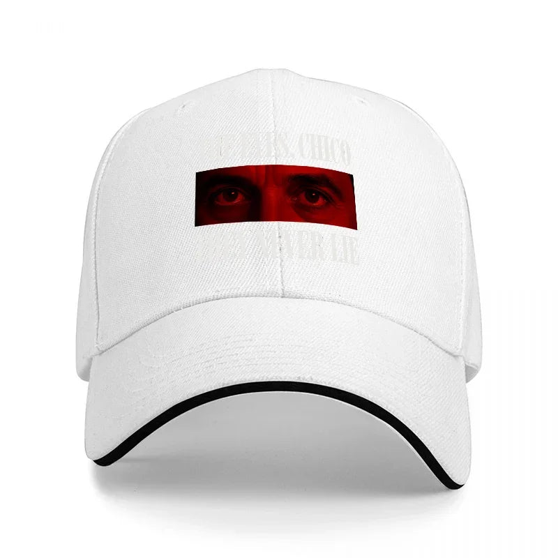THE EYES CHICO THEY NEVER LIE BASEBALL CAP BLACK with RED EYE DESIGN CLASSIC FIT ADJUSTABLE HAT for MEN and WOMEN